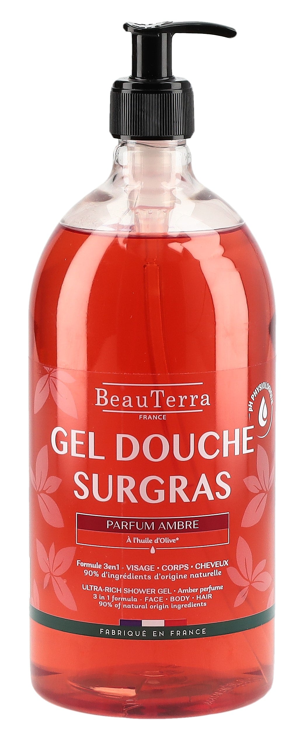BEAUTERRA Gel Douche Surgras Ambre 1000 ml | Douceur Intense