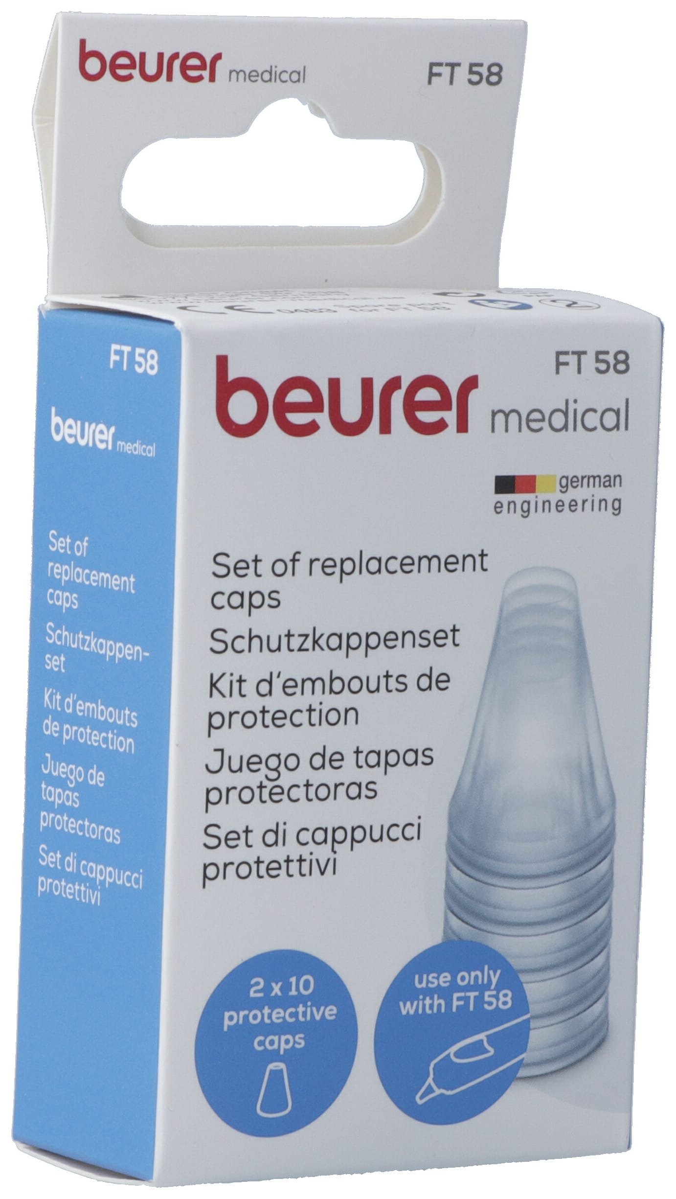 BEURER Embouts Thermomètre Auriculaire FT 58 - Protection Hygiénique | 20 Pièces
