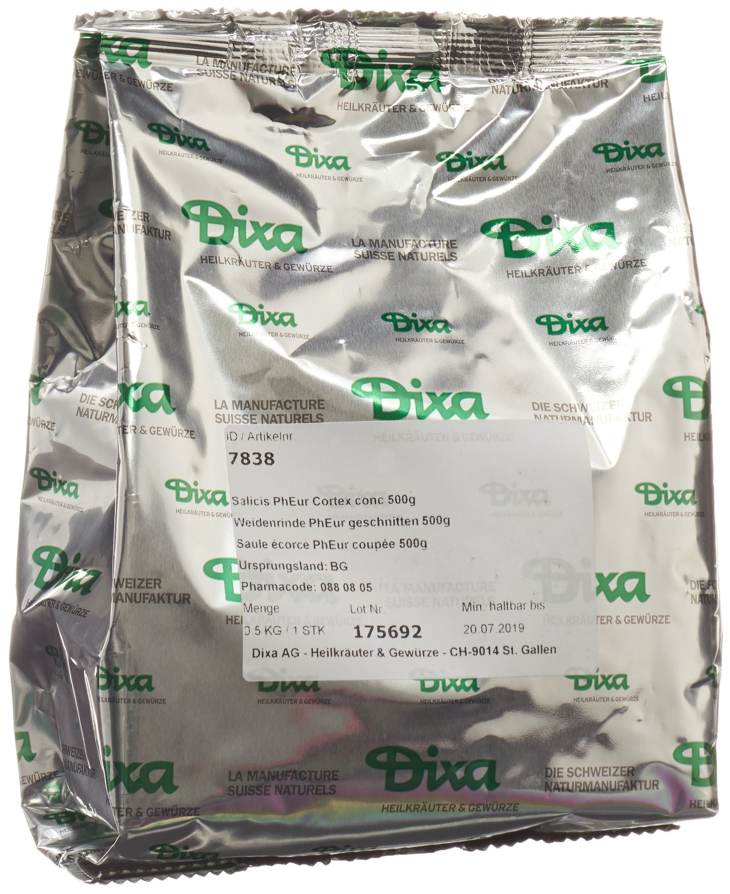 DIXA Écorce de Saule PhEur Coupe 500 g | Soulagement Naturel