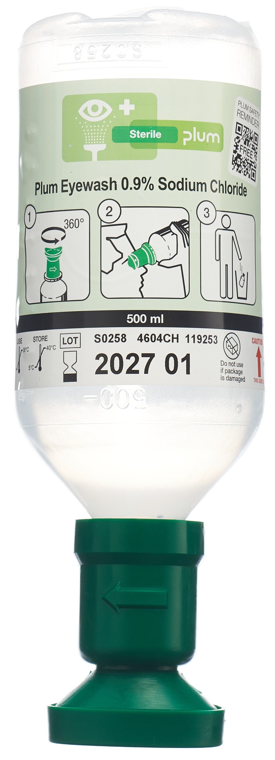 PLUM Solution Rince-Œil Stérile Confort &amp; Hygiène | 500 ml