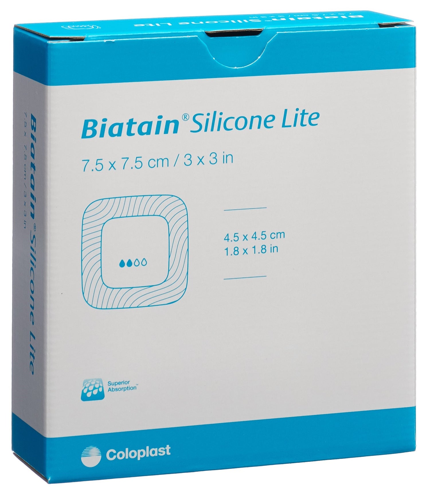 Biatain Silic Lite Pansement Mousse Douceur &amp; Protection | 7.5 x 7.5 cm 10 Pièces