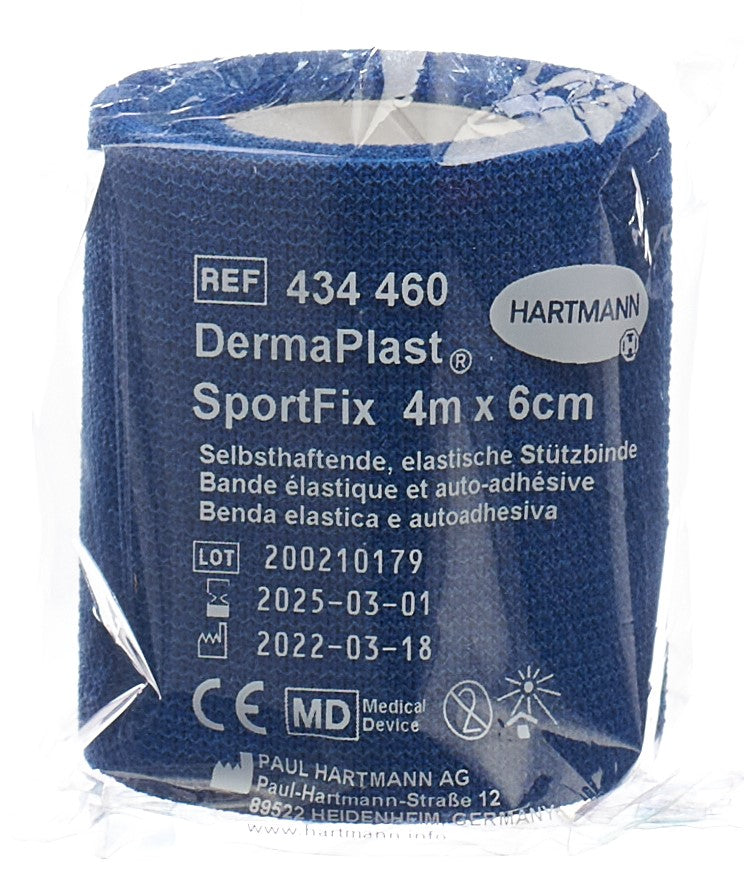 DERMAPLAST SportFix Bande Élastique Bleue | 6 cm x 4 m