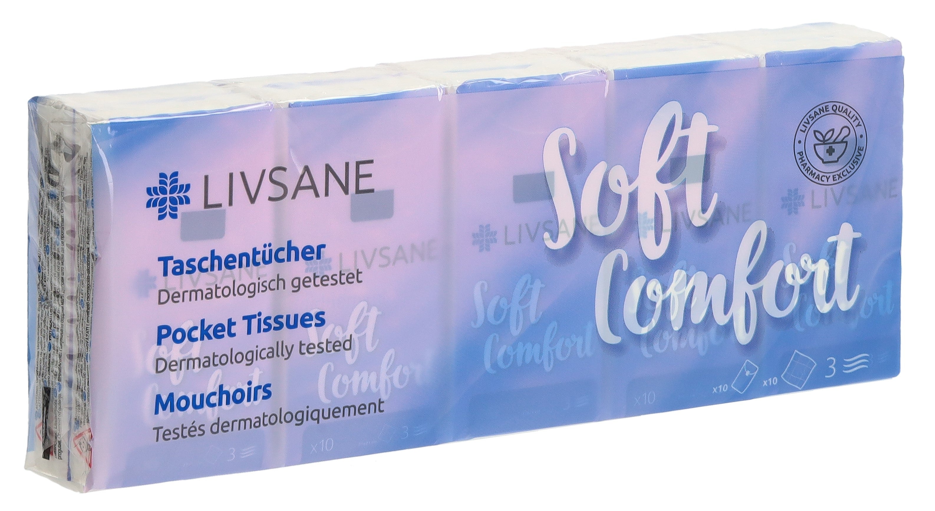 LIVSANE Mouchoirs Douceur Ultra Absorbants | Lot de 10 paquets