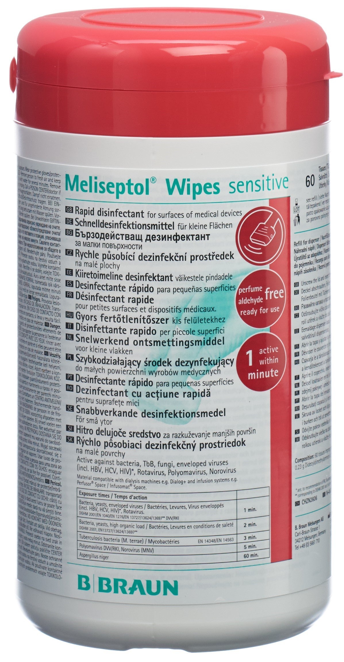 Meliseptol Lingettes Sensibles 100 Lingettes | Nettoyage Doux