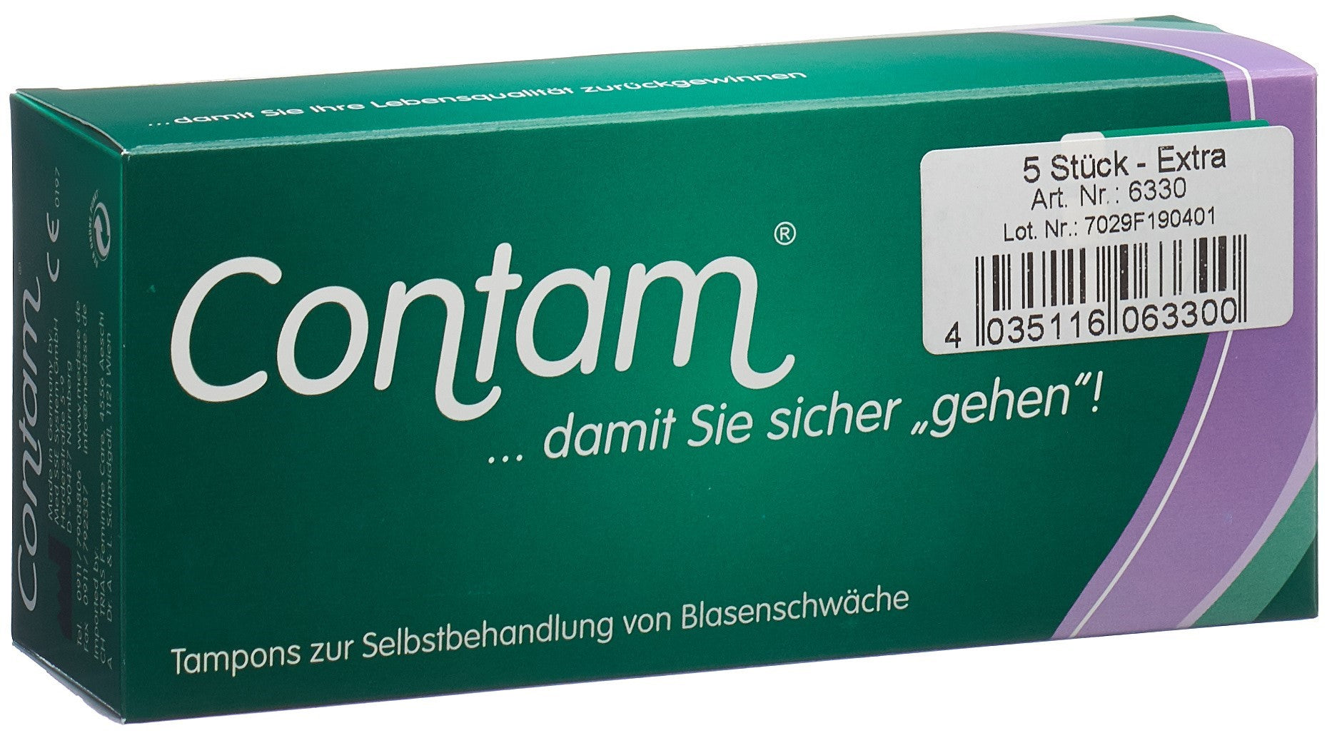 CONTAM Tampons Vaginal 33mm Extra Long Confort | 5 Pièces