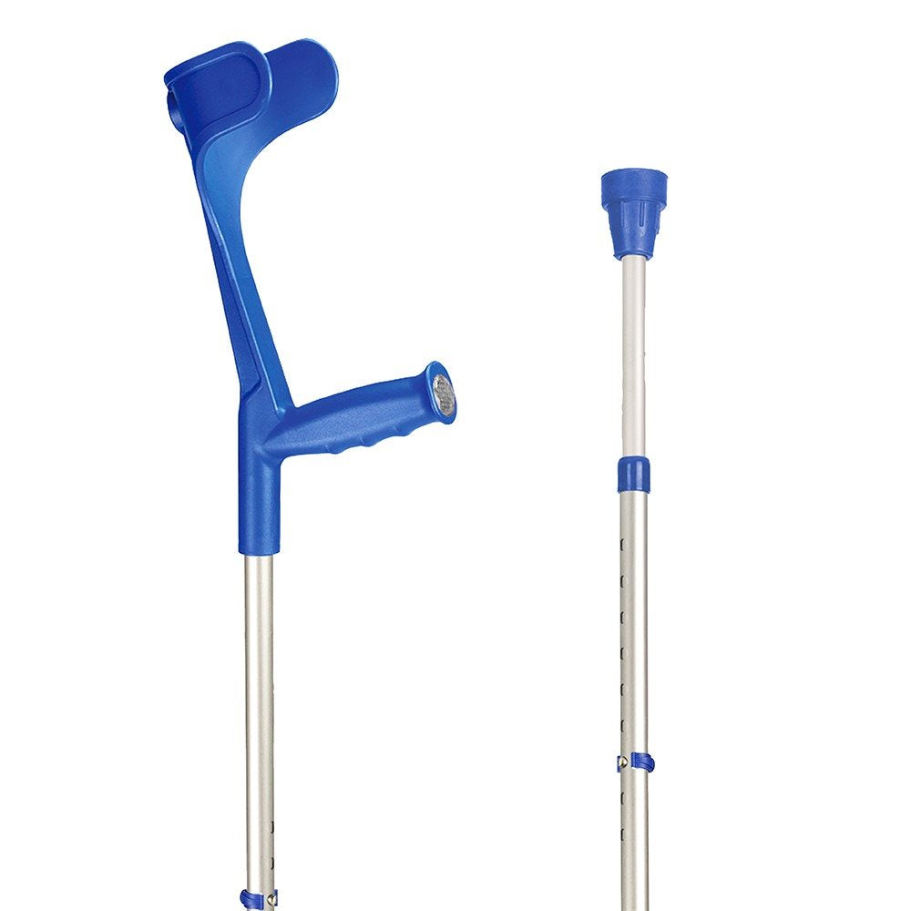SAHAG Béquille Ergo Réglable 76-96cm Aluminium Bleu Paire Confort