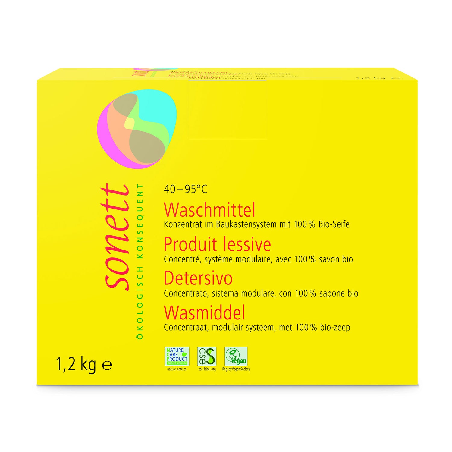 SONETT Lessive Poudre 1.2 kg Efficace 40°C 95°C | Nettoyage Profond