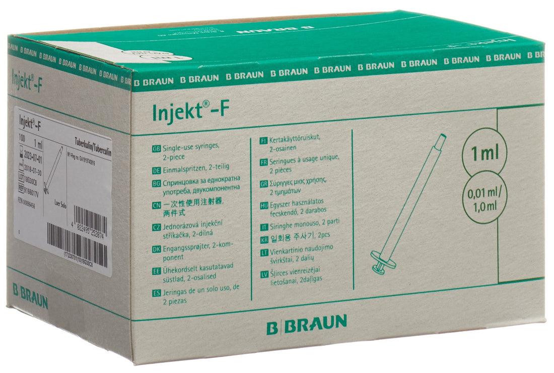 B. Braun Injekt F Seringue 1ml sans Aiguille 100 pcs | Usage Médical