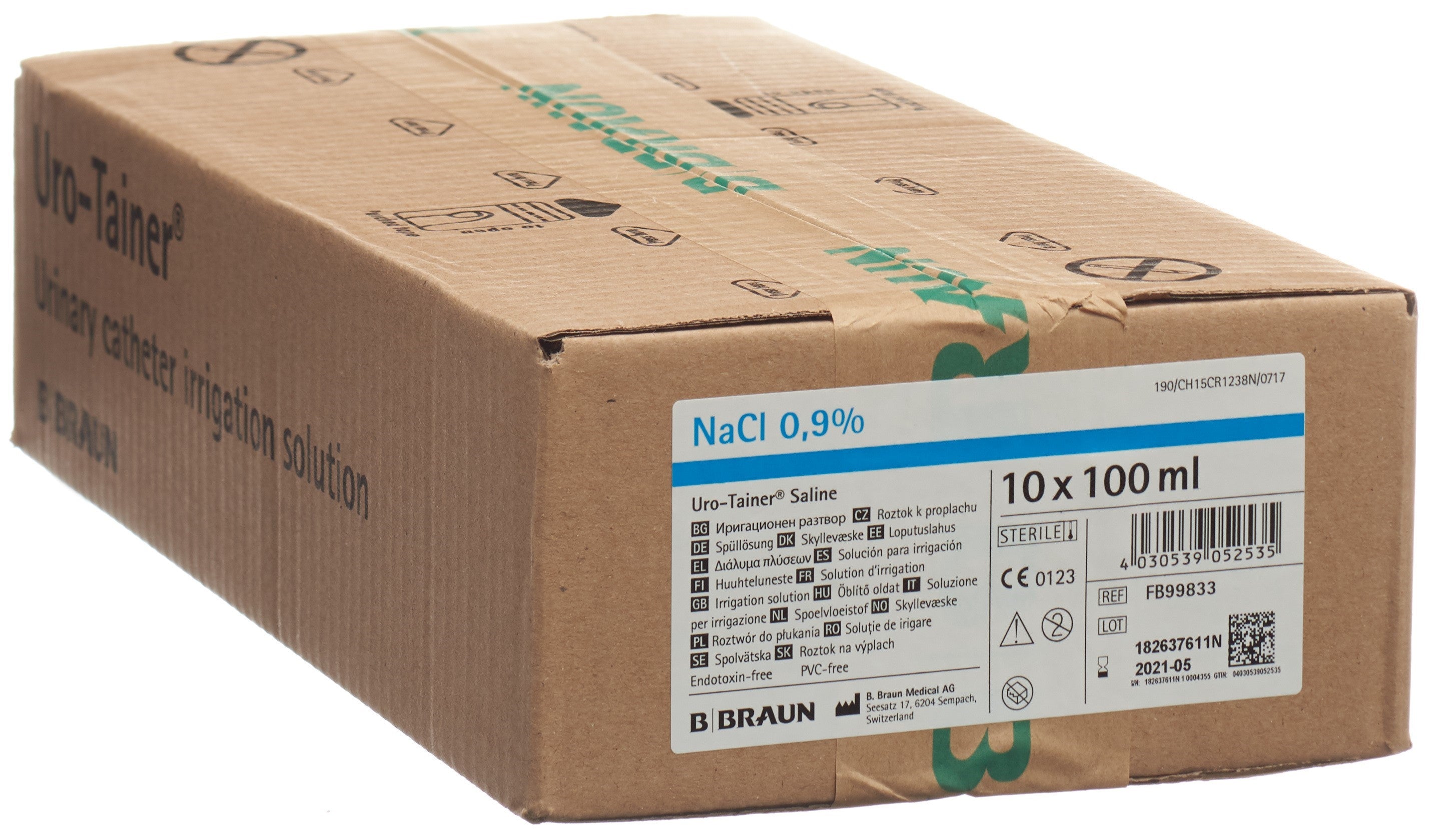URO-TAINER Solution de Rinçage NaCl 0.9% 10 Sachets 100 ml | Hygiène Urinaire