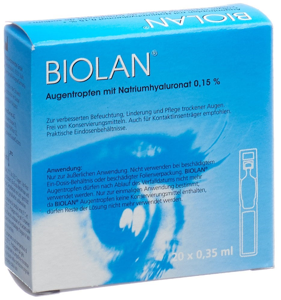BIOLAN Gouttes Ophtalmiques Hydratantes 20 Monodoses 0.35 ml