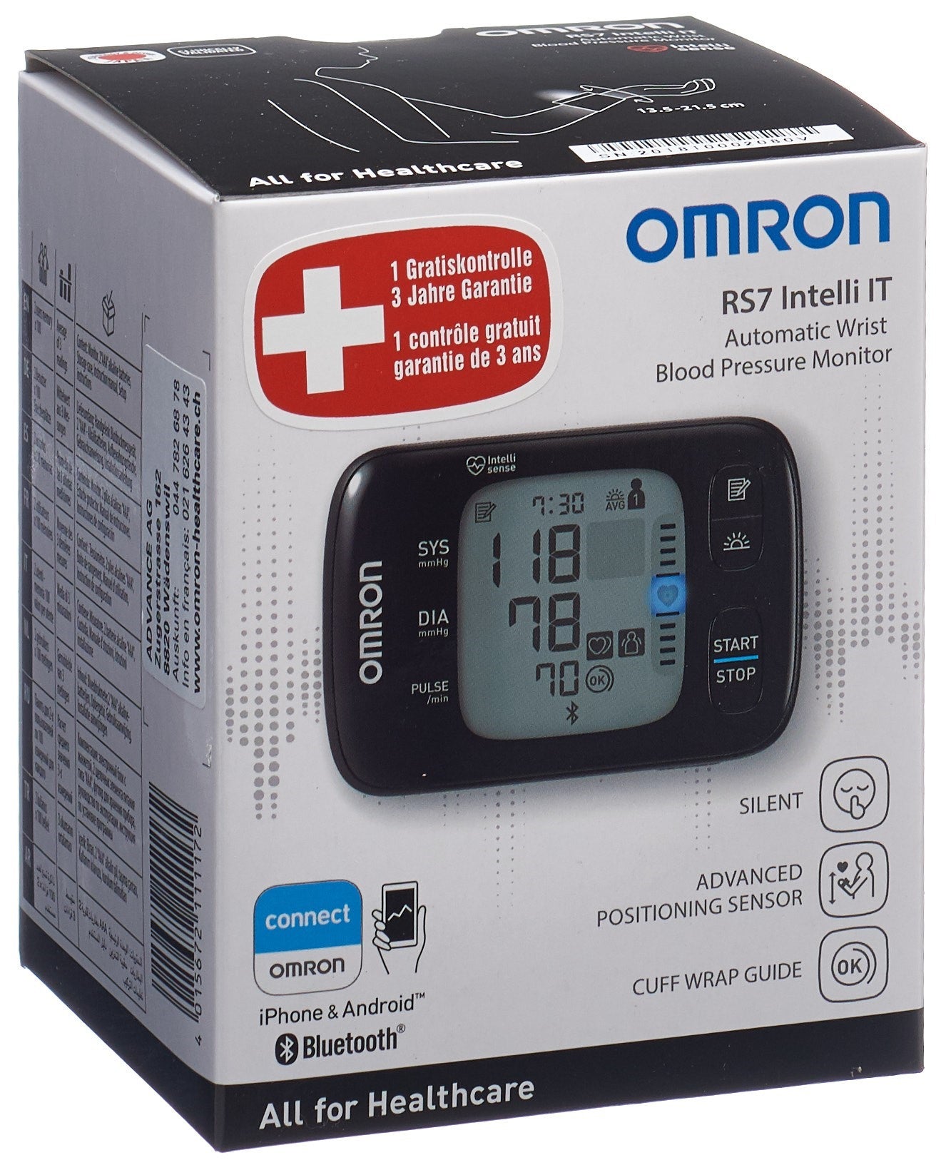 OMRON RS7 Intelli IT Tensiomètre Poignet Connecté | Précis
