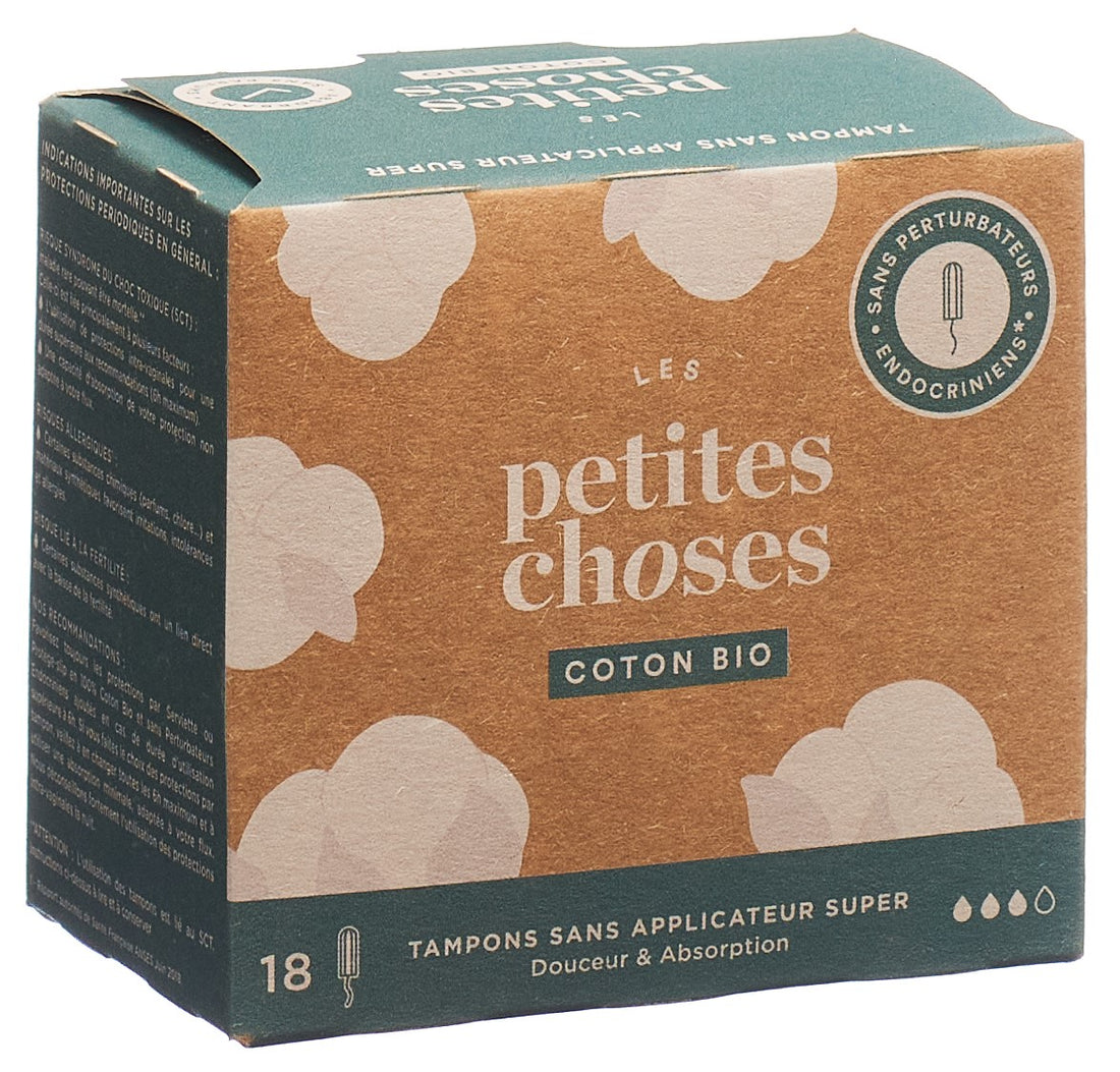 LES PETITES CHOSES Tampons Super Bio 18 Pièces | Protection Douce &amp; Naturelle