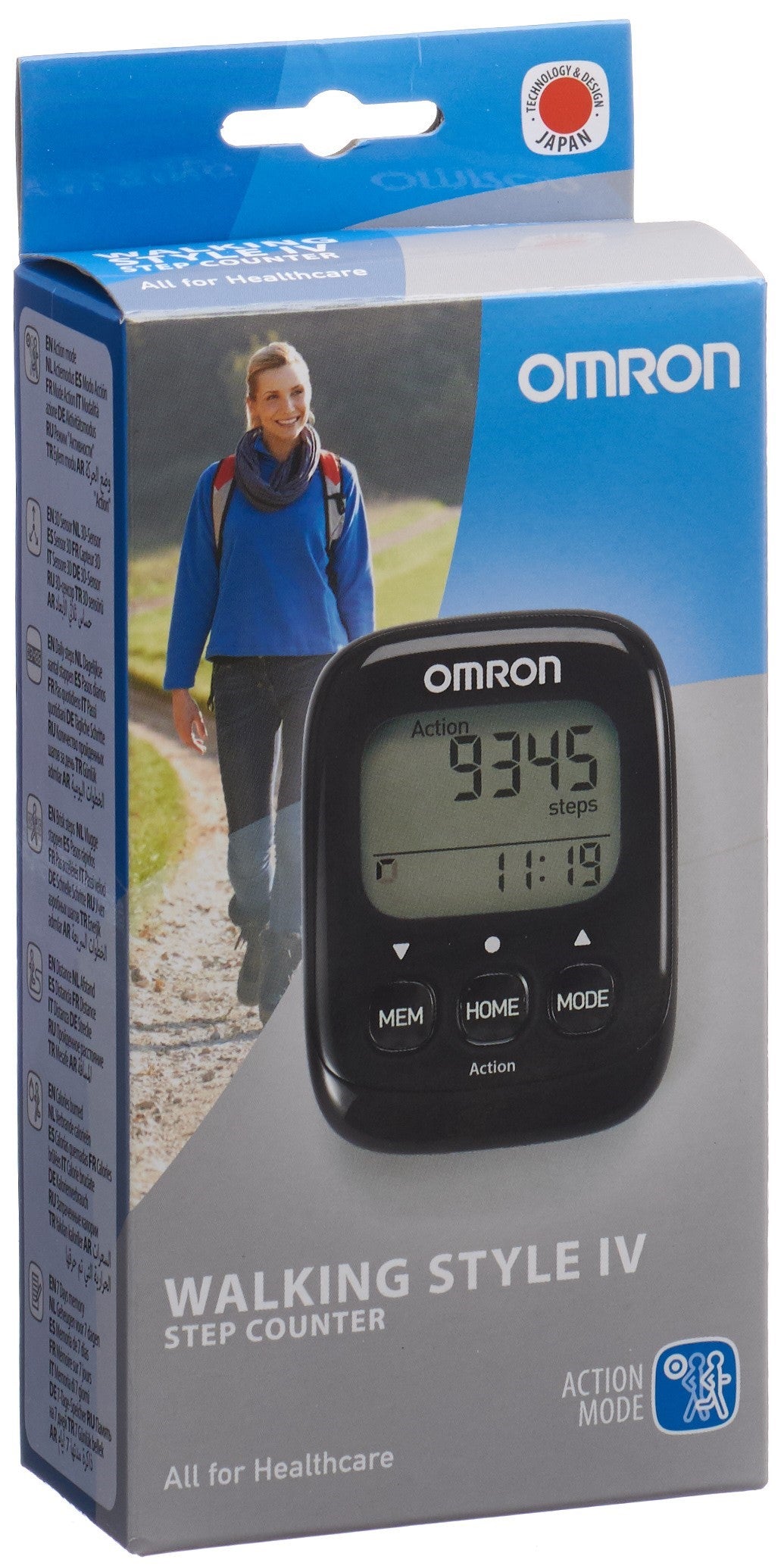 OMRON Walking Style IV Podomètre Noir | Suivi Actif Précis