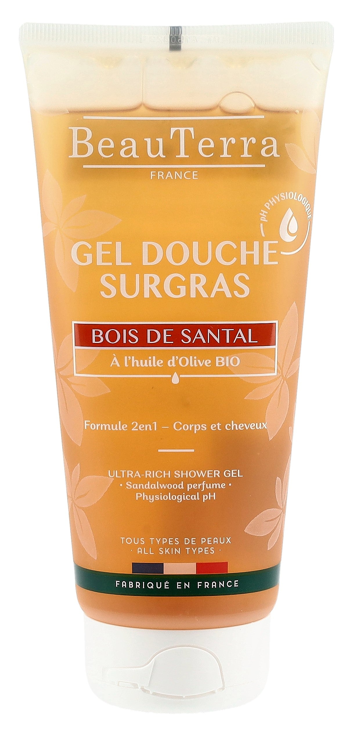 BEAUTERRA Gel Douche Surgras Bois de Santal Douceur &amp; Hydratation | 200 ml