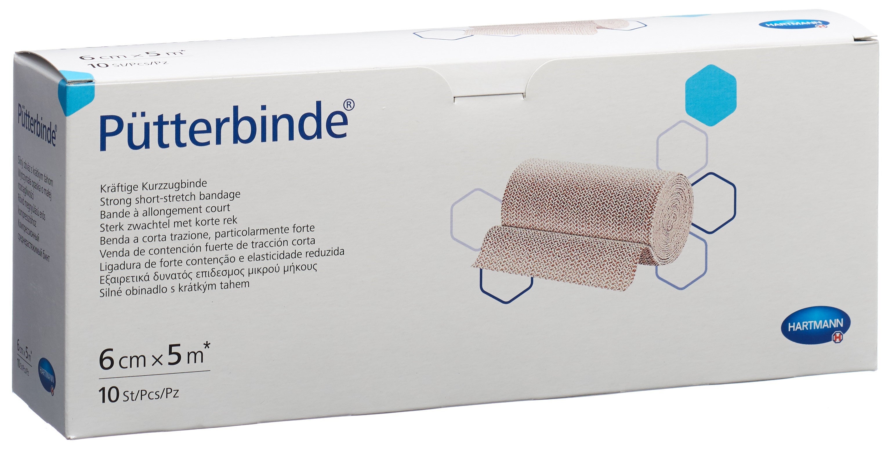 PÜTTER Bande de contention 6 cm x 5 m | Lot de 10 pièces pour maintien et compression