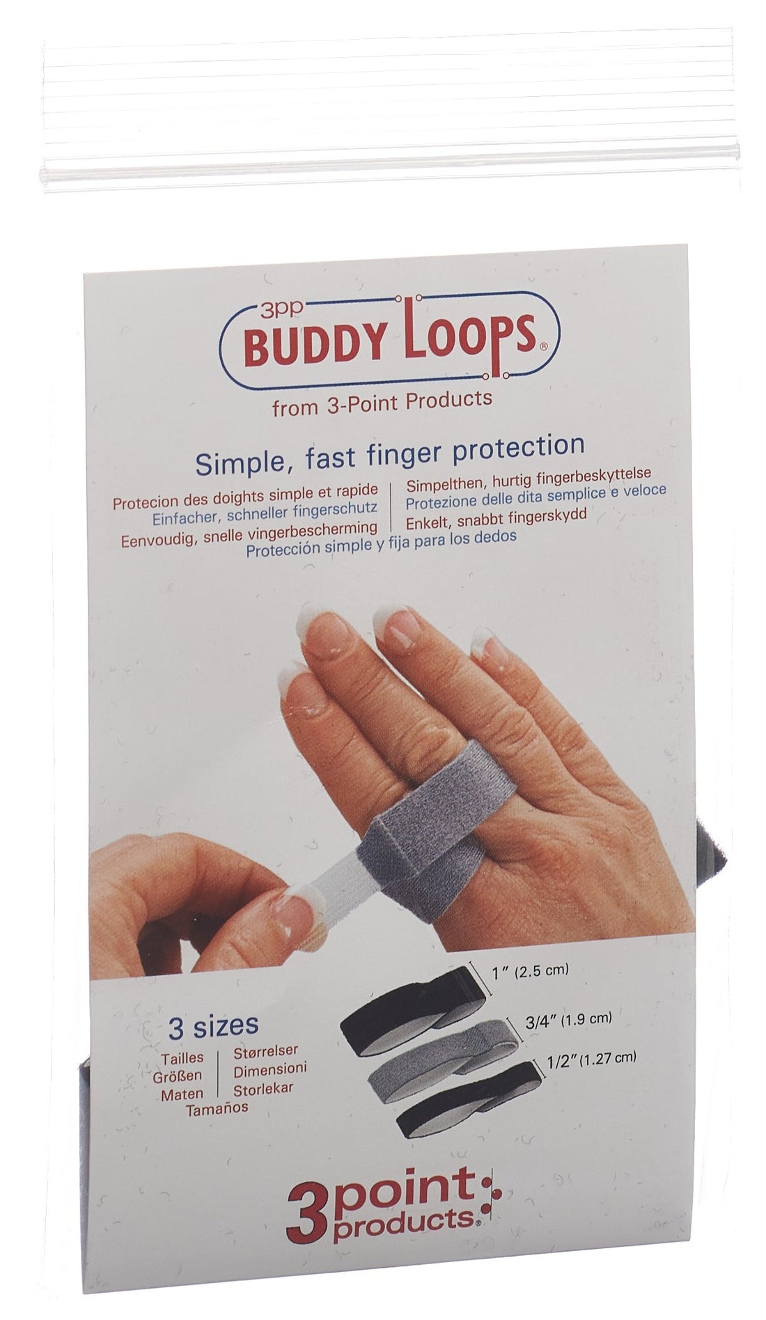 3PP Buddy Loops 1/2&quot; largeur 1.27cm noir 5 pce
