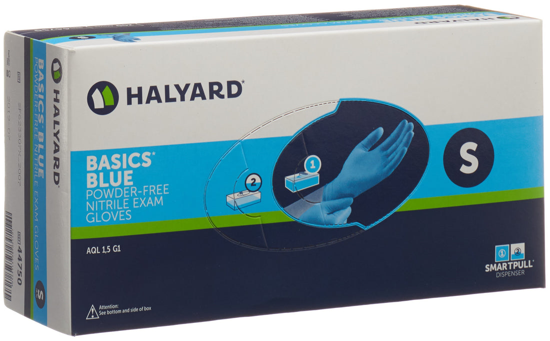 Halyard Gants Nitrile Bas Bleu Taille S - Examen &amp; Protection | 200 Pièces