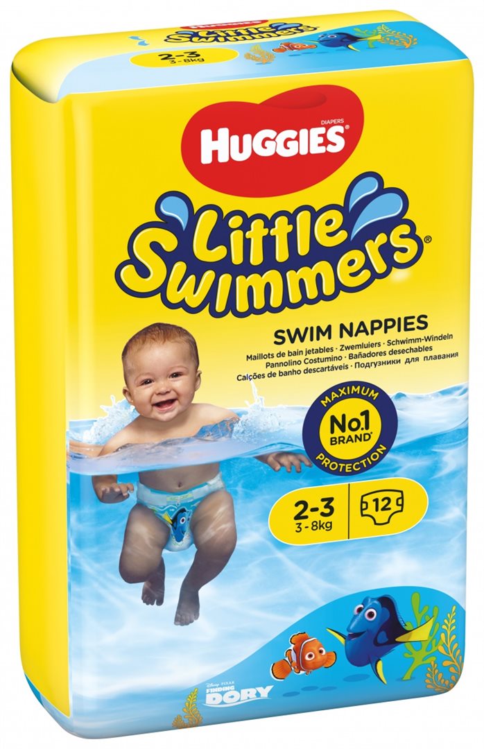 Huggies Little Swimmers Taille 2-3 3-8kg Culottes de Bain Bébé 12 Pièces