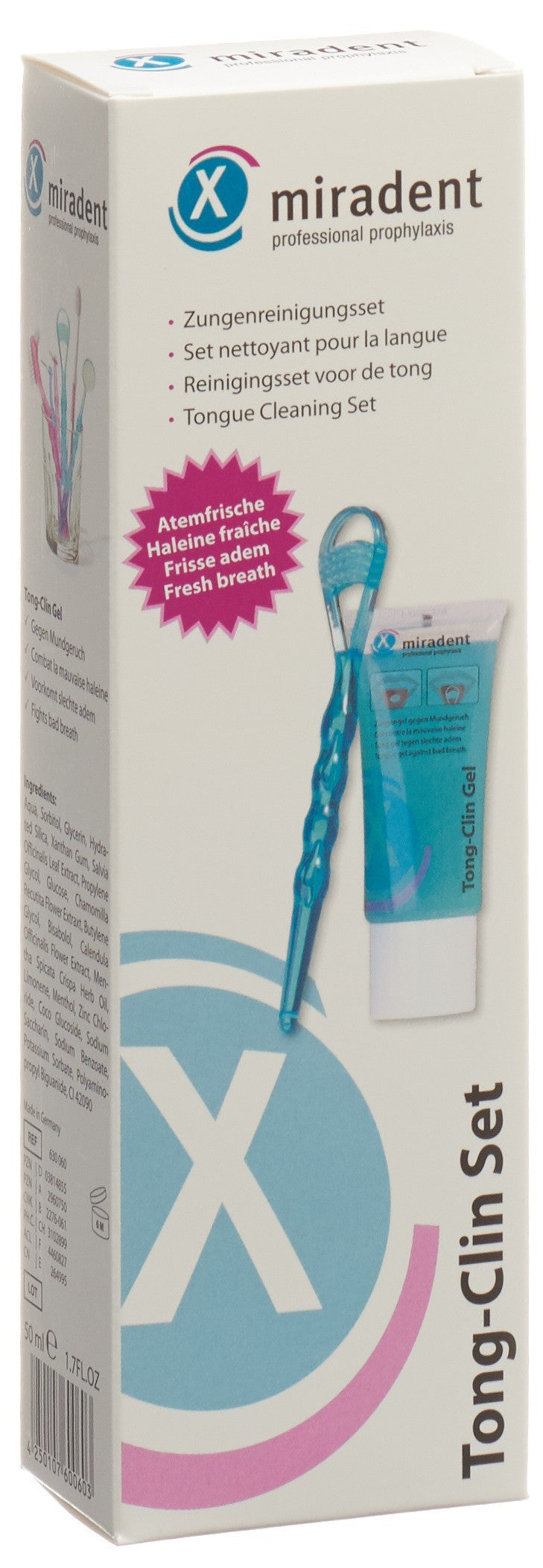 MIRADENT Tong-Clin Gel 50ml + Grat-Langue | Hygiène Buccale Complète