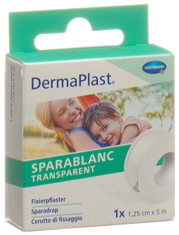 DERMAPLAST Sparadrap Blanc Transparent 1.25 cm x 5 m | Soin Cutané