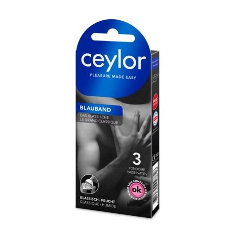 CEYLOR Bande Bleue Préservatif Lubrifié 3 Pièces | Protection Sûre