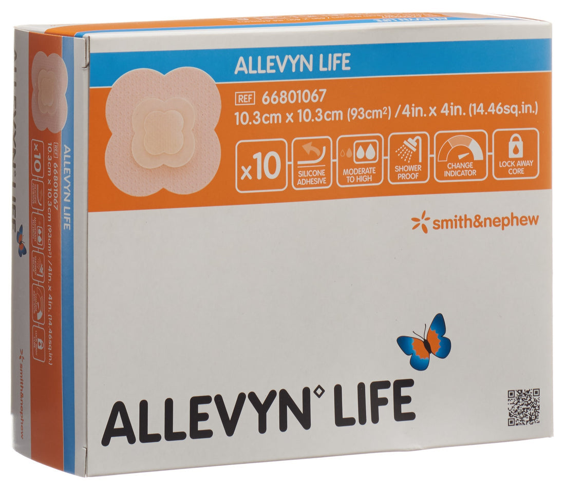 ALLEVYN LIFE pans plaie silic 10.3x10.3cm 10 pce