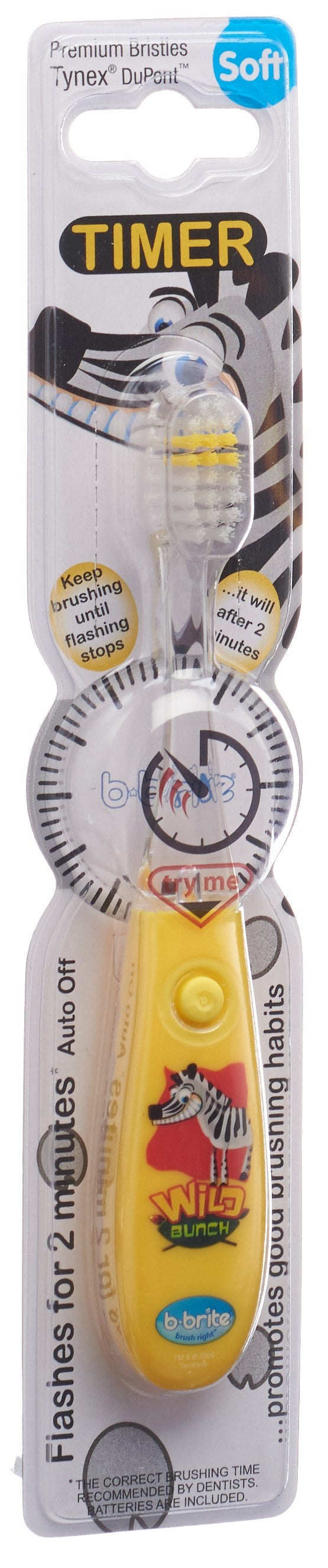 B-BRITE Brosse à Dents Enfants Wild Bunch Clignotante | Douceur &amp; Hygiène